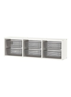 Trofast Wall Storage, White & Dark Grey, 99X21X30 Cm 