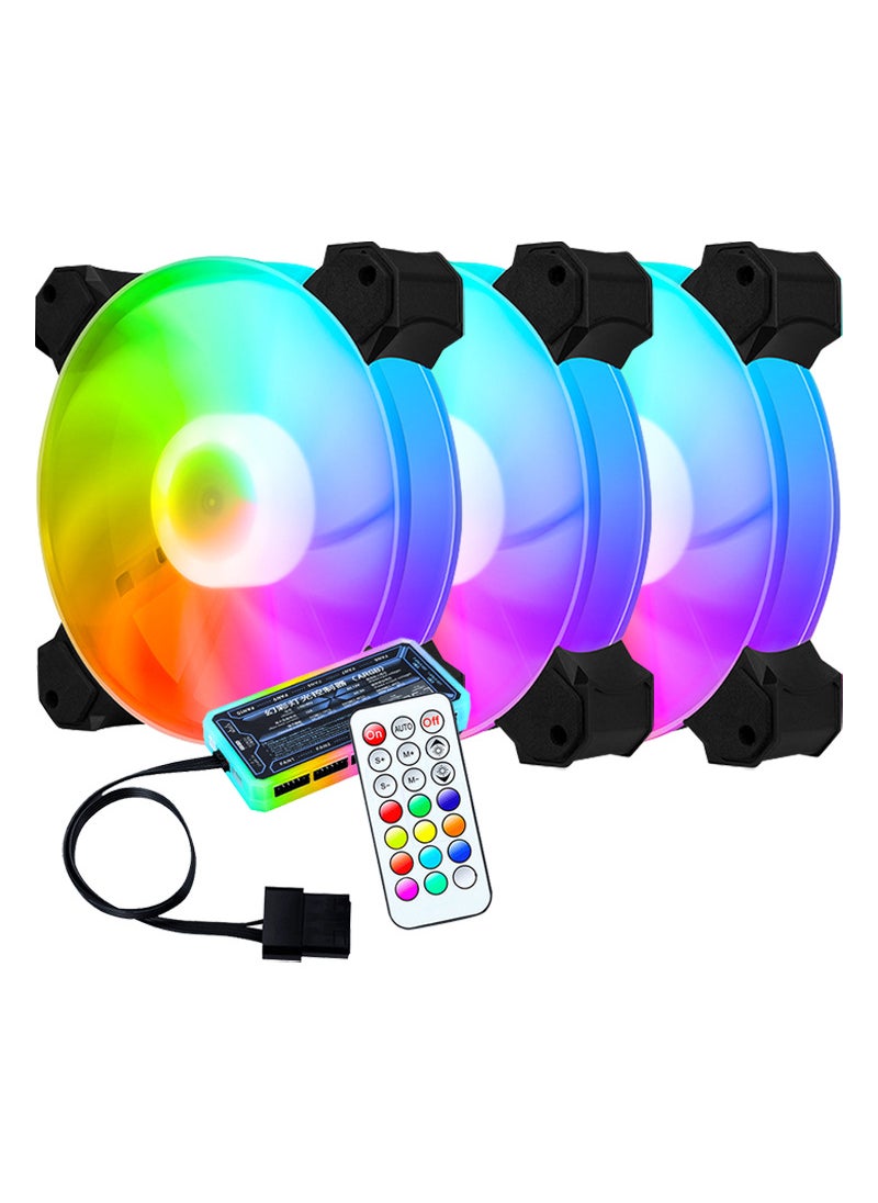 Generic 12CM RGB Arc Cooling Fan with Dynamic Light Effects3 arc RGB fans 1 set of standard luminous controller 3 arc RGB fans 1 set of standard luminous controller 