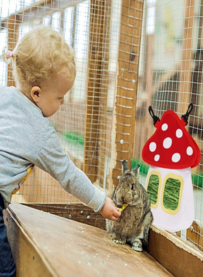 TANOMA Bunny Hay Feeder, Hanging Rabbit Hay Feeder Bag for Bunnies Guinea Pigs Chinchillas Hamster - Image 5