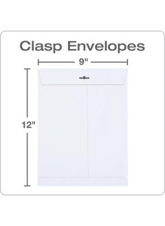 Quality Park 9 X 12 Clasp Envelopes,Deeply Gummed Flaps For Permanent Secure Seal, Great For Filing, Storing Or Organizing Documents, 28 Lb. White Wove, 100/Box (Qua38390)  - Image 2