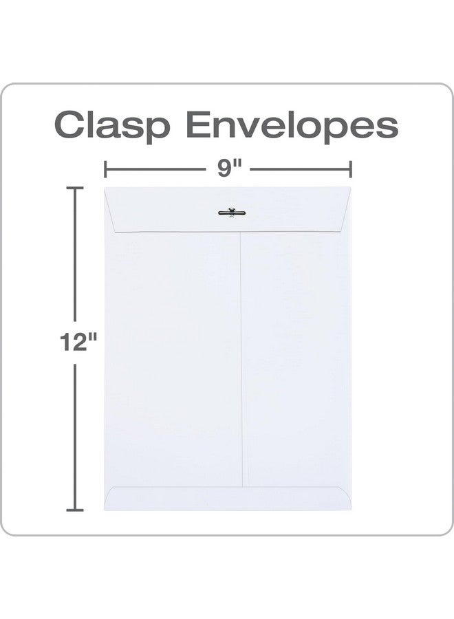Quality Park 9 X 12 Clasp Envelopes,Deeply Gummed Flaps For Permanent Secure Seal, Great For Filing, Storing Or Organizing Documents, 28 Lb. White Wove, 100/Box (Qua38390) - Image 2