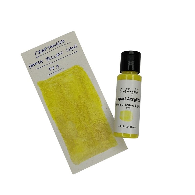 CrafTangles Liquid Acrylics/Acrylic Inks 30 ml - Hansa Yellow Light - Image 1