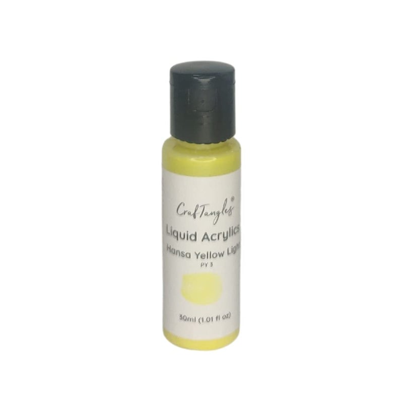 CrafTangles Liquid Acrylics/Acrylic Inks 30 ml - Hansa Yellow Light - Image 2