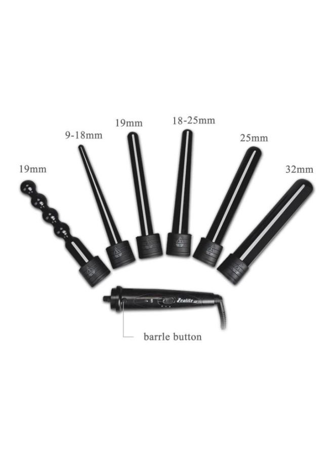 6-In-1 Hair Curler Kit With Gloves Black - Image 2