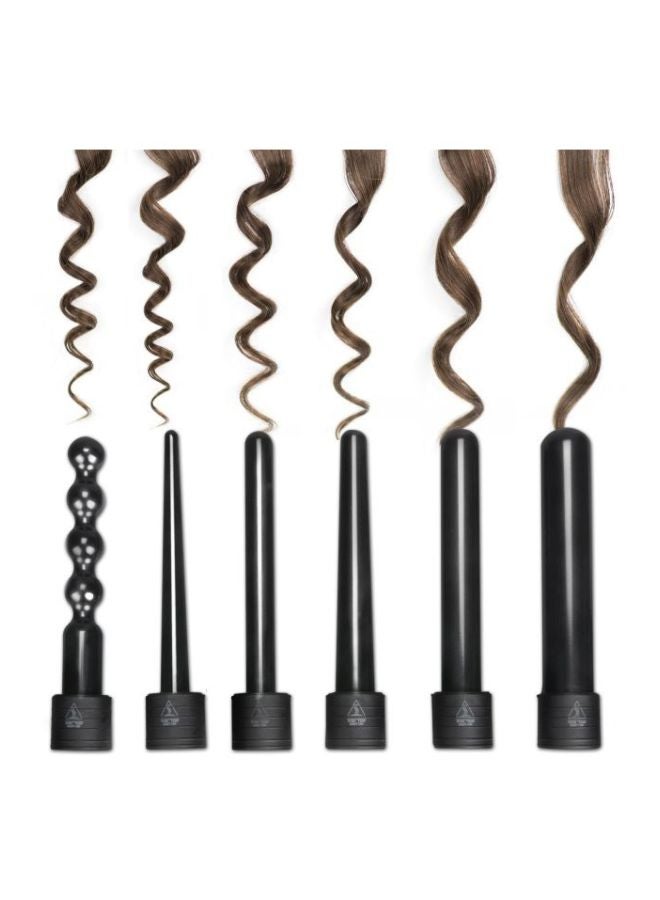 6-In-1 Hair Curler Kit With Gloves Black - Image 3