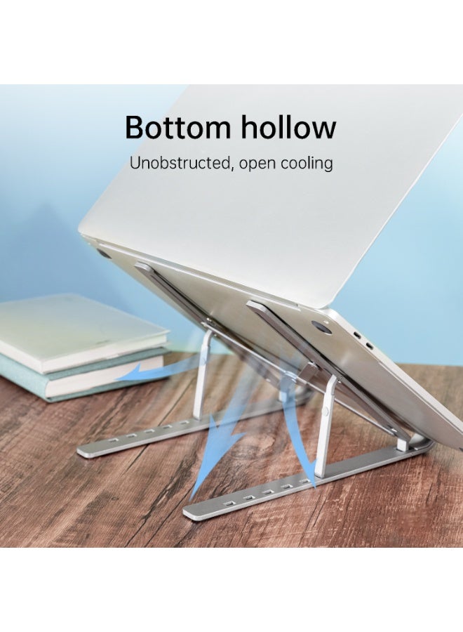 Deli Vusign Aluminum Laptop Stand - 6-Level Adjustable Ergonomic Riser with Silicone Base (25cm, 6kg Capacity, Black) - Image 5