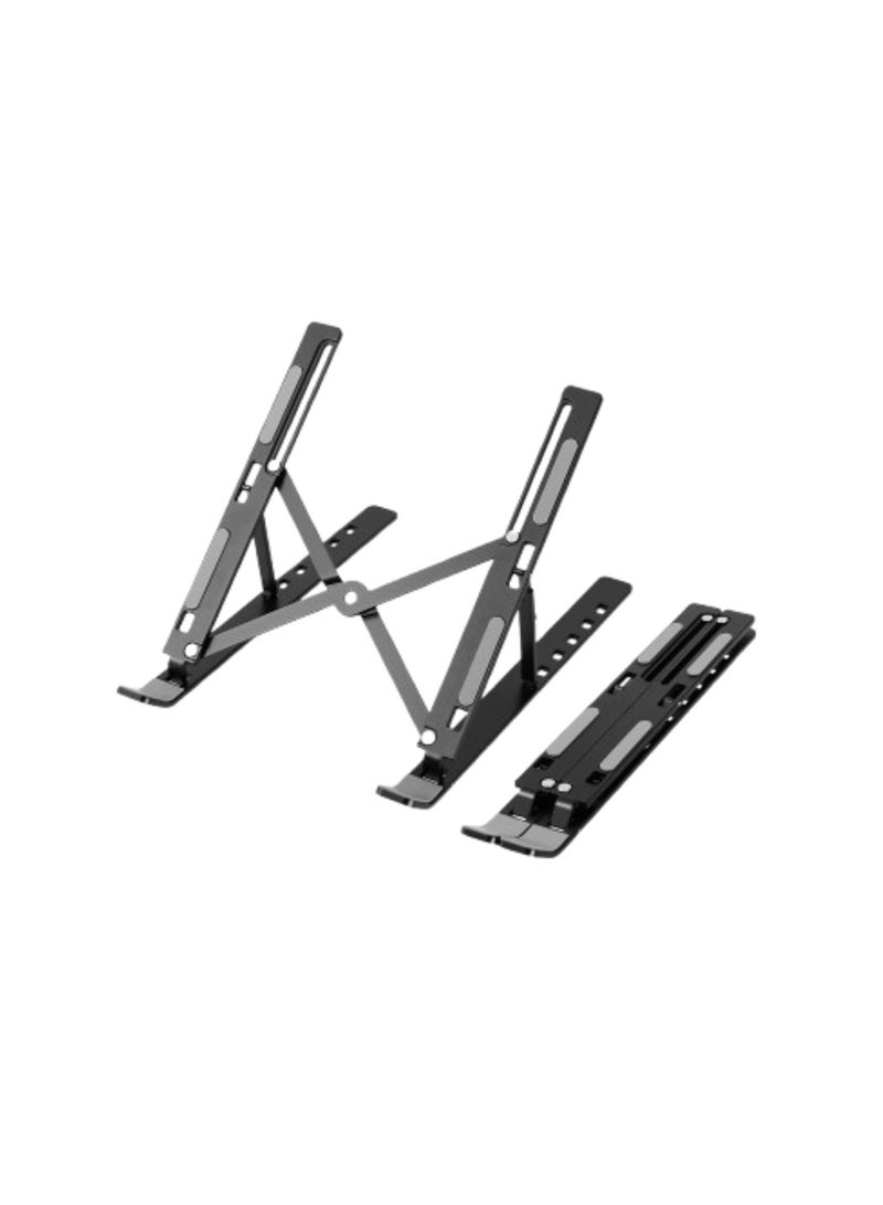 Deli Vusign Aluminum Laptop Stand - 6-Level Adjustable Ergonomic Riser with Silicone Base (25cm, 6kg Capacity, Black) - Image 1