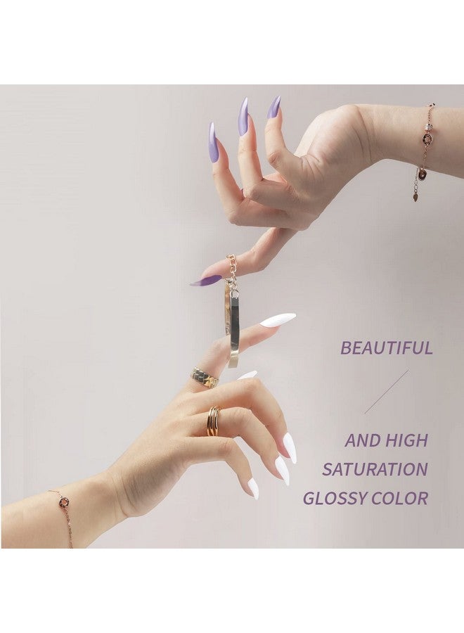 FANDAMEI 288Pcs Press On Nails Medium Length, 12 Sets Short Fake Nails False Ballerina Coffin Press On Nails, 12 Solid Color Glossy False Nail Tips For Women Girls Nail Art Diy With 10G Nail Tips Glue - Image 4