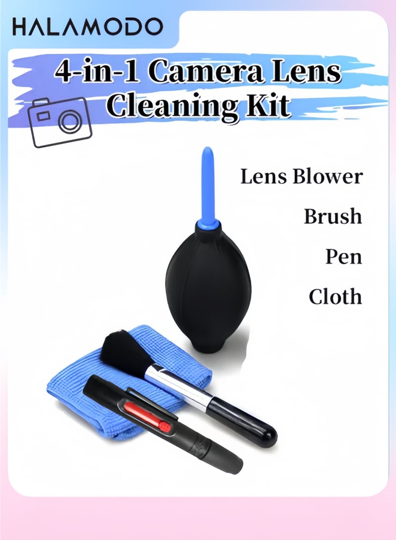 Halamodo 4-in-1 Camera Lens Cleaning Kit with Lens Blower & Brush & Pen & Cloth Professional Cleaning Kit for Cameras and Sensitive Electronics Bundle - Image 1