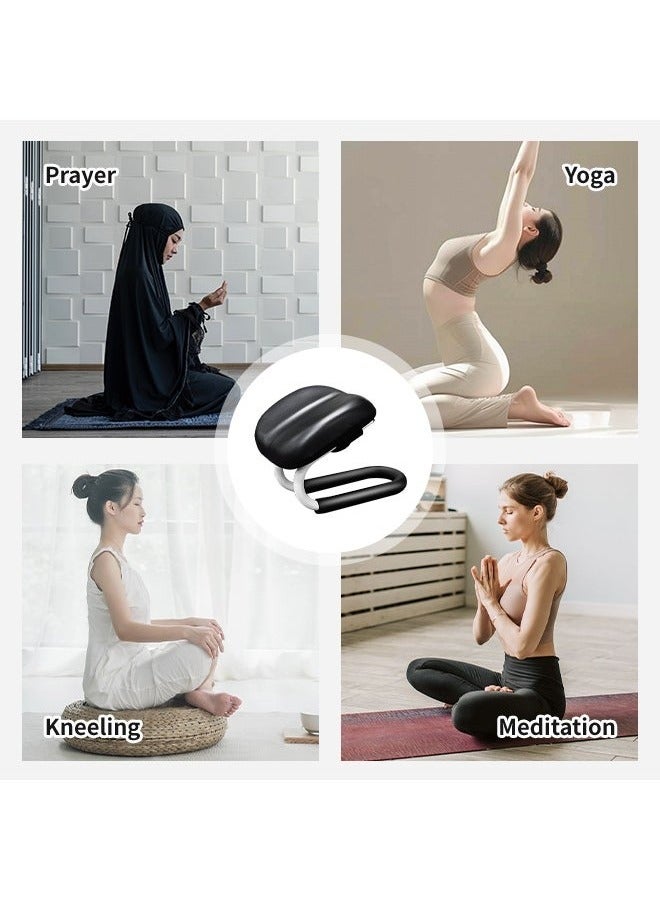 كرسي سجود محمول، كرسي صلاة، كرسي تأمل قابل للتعديل الارتفاع، كرسي يوغا مع وسادة ناعمة، كرسي صلاة، كرسي دعم السجود للمنزل والمكتب والمسجد والسفر، أسود - Image 3