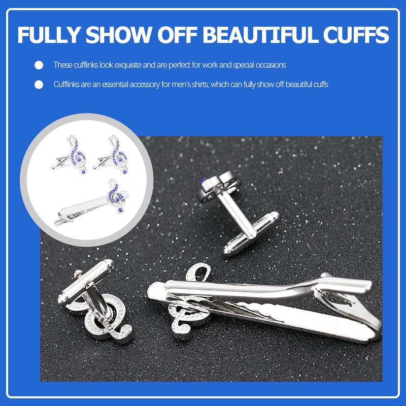 1 Set Rhinestone Music Note Men Necktie Clip Business Shirts - Image 5