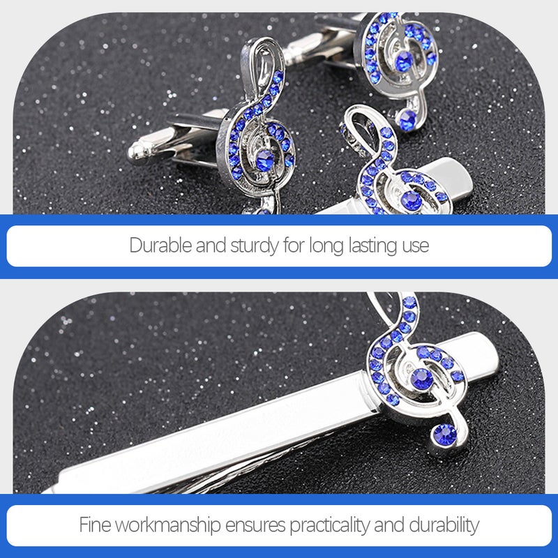 1 Set Rhinestone Music Note Men Necktie Clip Business Shirts - Image 2