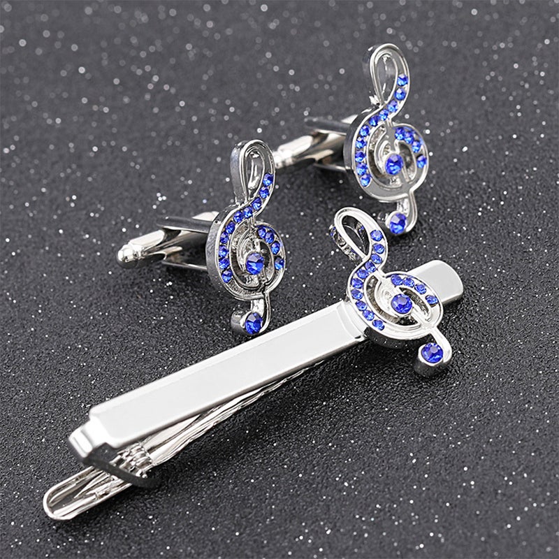 1 Set Rhinestone Music Note Men Necktie Clip Business Shirts - Image 3