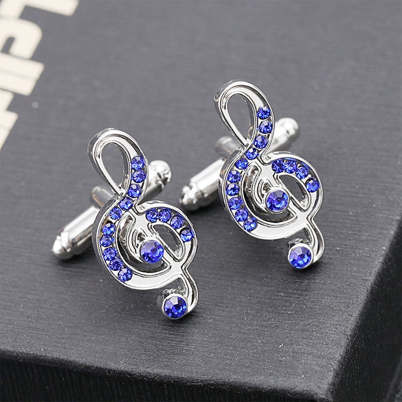 1 Set Rhinestone Music Note Men Necktie Clip Business Shirts - Image 1