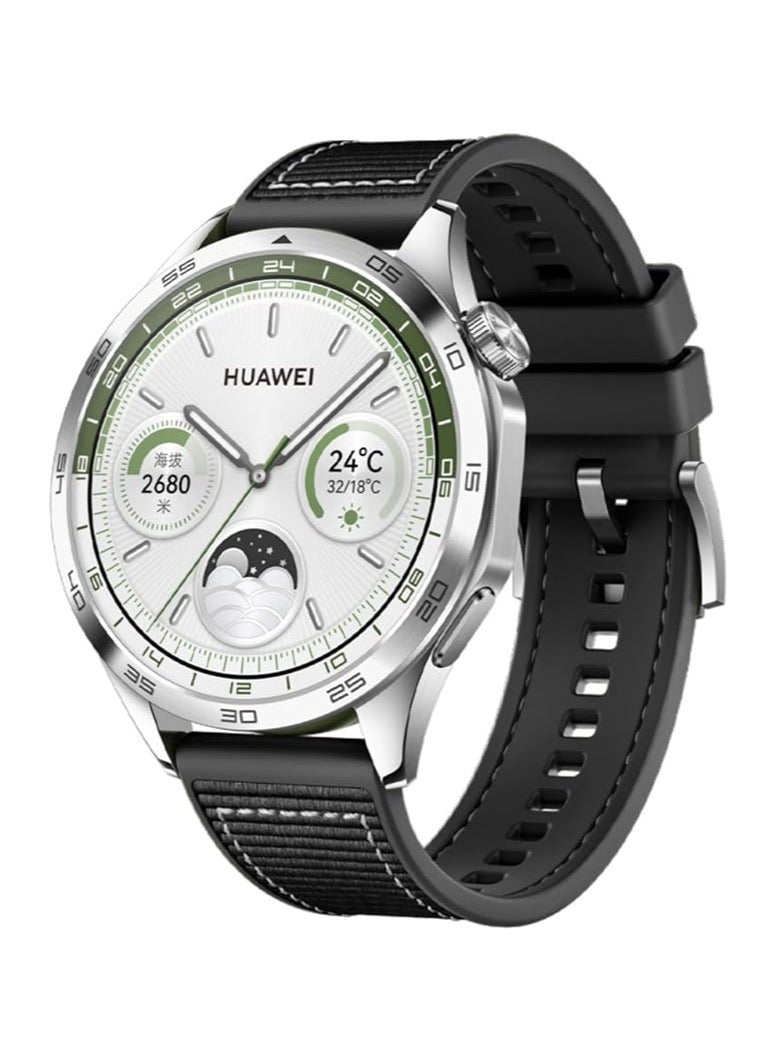 حزام الساعة متوافق مع ساعة Huawei Watch GT4 2023 46 مم/GT3/GT3 Pro/GT2/GT 46 مم/GT2e/GT Runner/Huawei Watch 3/3 Pro/GT5/GT5 pro 2024 46mm, Stap، حزام بديل من مادة السيليكون المركبة من النايلون 22 مم - Image 2