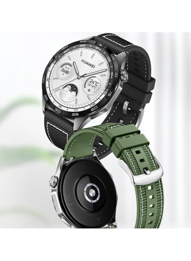 حزام الساعة متوافق مع ساعة Huawei Watch GT4 2023 46 مم/GT3/GT3 Pro/GT2/GT 46 مم/GT2e/GT Runner/Huawei Watch 3/3 Pro/GT5/GT5 pro 2024 46mm, Stap، حزام بديل من مادة السيليكون المركبة من النايلون 22 مم - Image 4