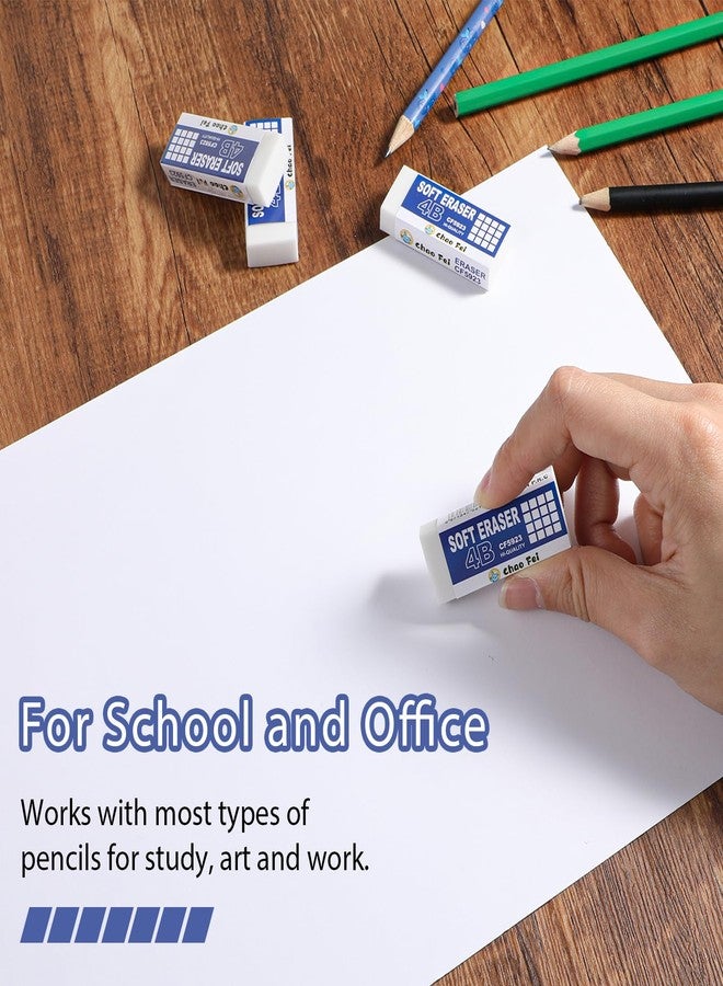 mekueeex 120 Pack White Erasers Bulk for Office, Office, Latex-Free Soft Erasers for Adult, Teachers as School Supplies - Image 3