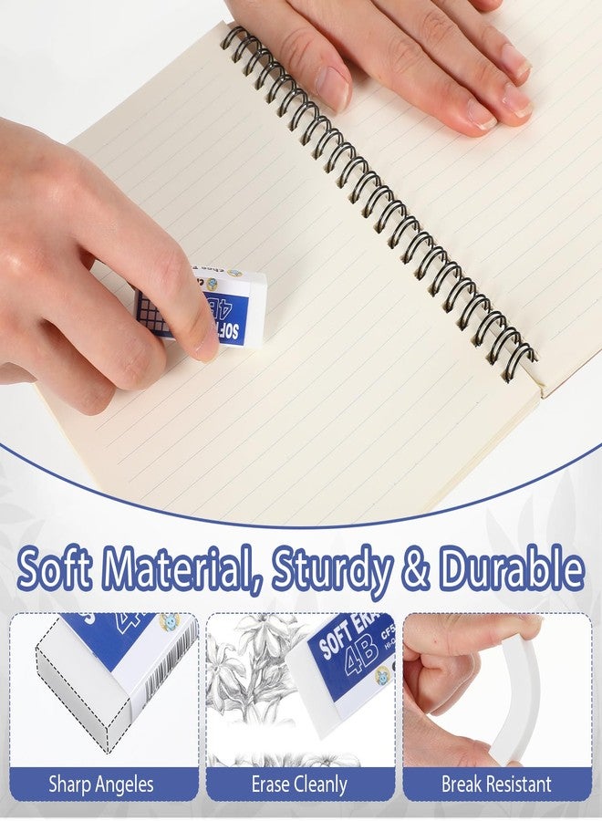 mekueeex 120 Pack White Erasers Bulk for Office, Office, Latex-Free Soft Erasers for Adult, Teachers as School Supplies - Image 4