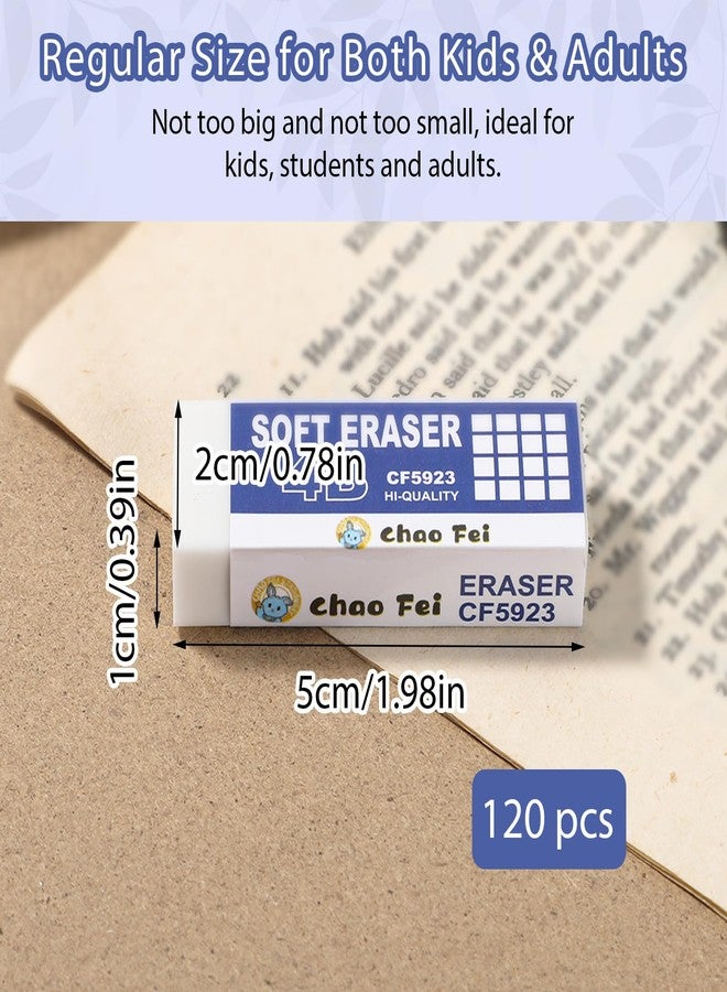mekueeex 120 Pack White Erasers Bulk for Office, Office, Latex-Free Soft Erasers for Adult, Teachers as School Supplies - Image 2