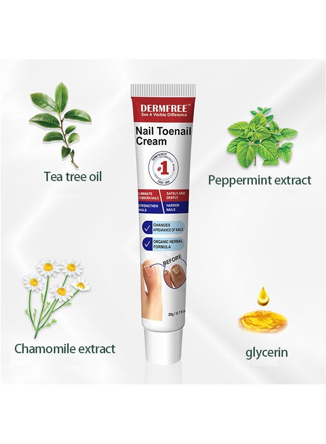 DERMFREE Nail Toenail Cream，Nail Repair Cream, 20g Nail Cream Anti Harmful Substance Repair Finger Toe Nail Care Perfect for Men and Women Home Use - Image 2