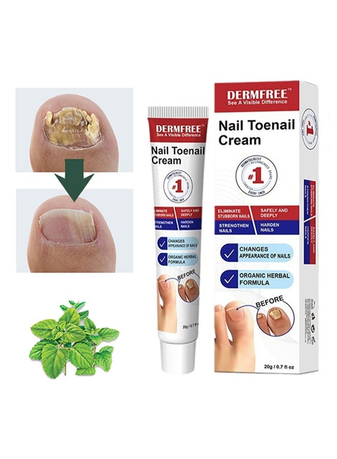 DERMFREE Nail Toenail Cream，Nail Repair Cream, 20g Nail Cream Anti Harmful Substance Repair Finger Toe Nail Care Perfect for Men and Women Home Use - Image 1