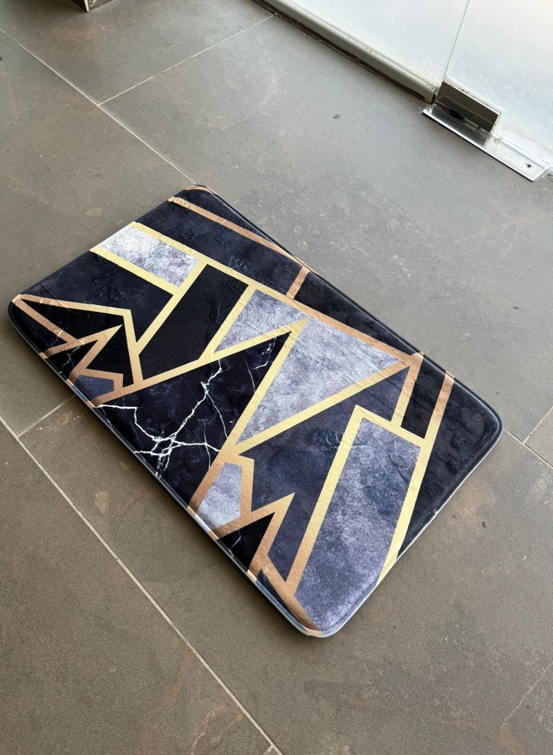 ريزاريز سجادة باب سوبر سوفت رمادي فسيفساء رمادية اللون، مانعة للانزلاق قابلة للغسل، 50 × 80 سم - Image 2