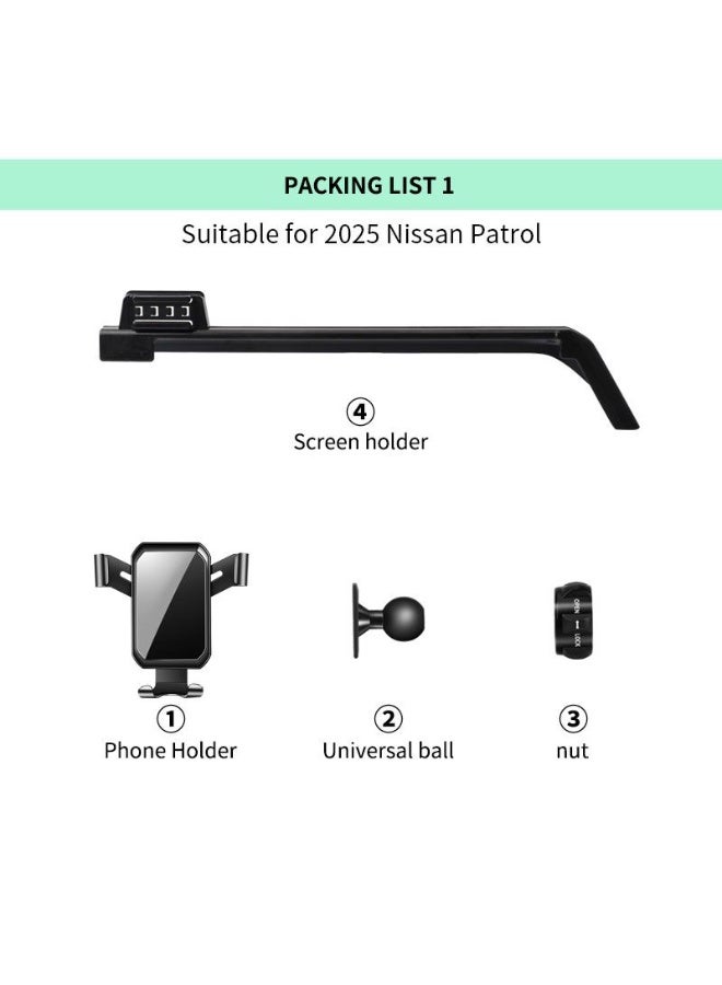 Nissan Patrol 2025 2026 Y63 Phone Holder Mount, Frame + (1* Gravity Car Holder) for all phones, Nissan Patrol Accessories - Image 4
