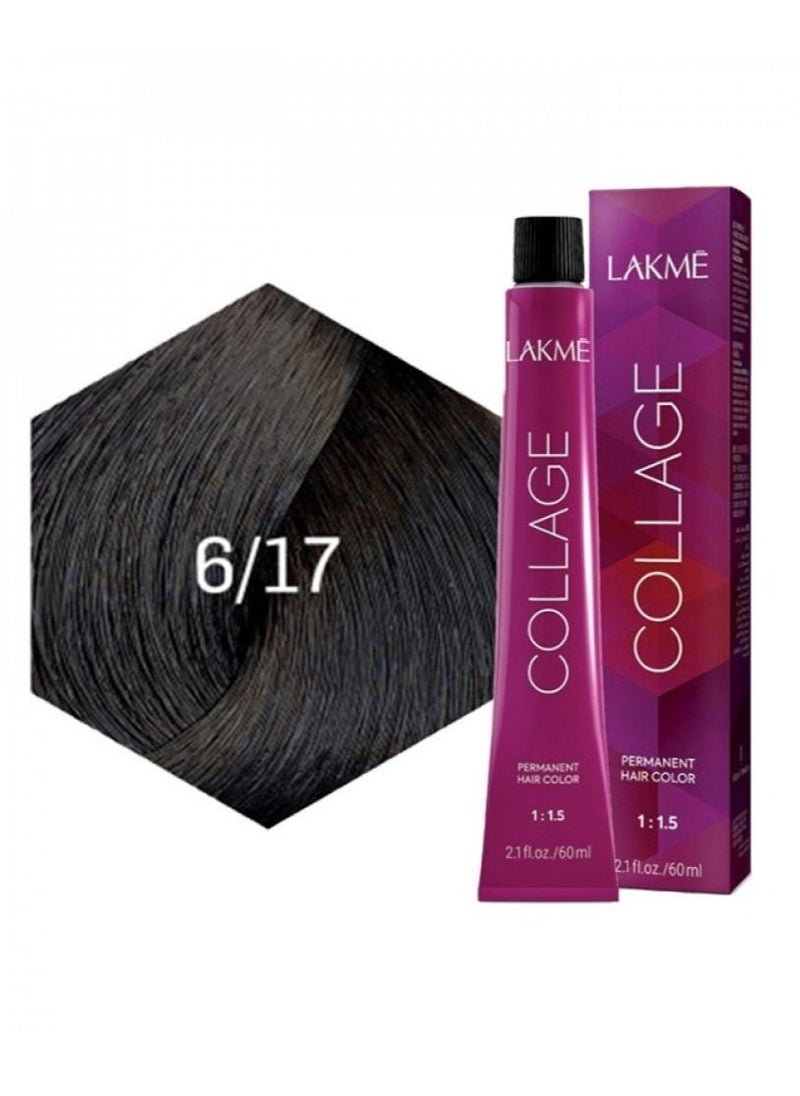 LAKME - Lakme Collage Hair Color Cream 6/17 Blue Ash Dark Blonde 60 ml - Image 1
