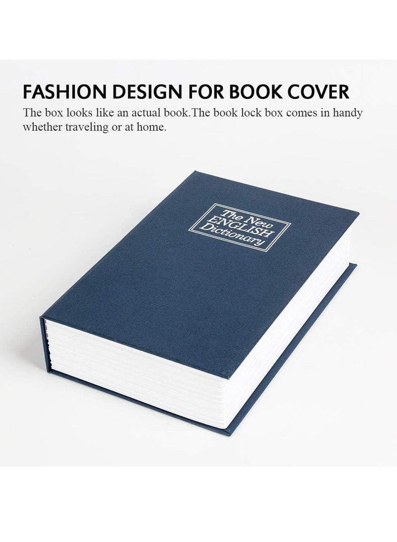 Diversion Book Safe with Combination Lock Safe Secret Hidden Metal Lock Box Money Hiding Box Collection Box 9.5" x 6.2" x 2 .2" Navy Large - Image 3