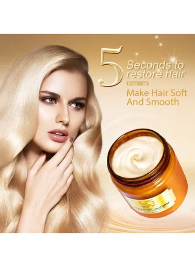 PURC Magical Hair Treatment Mask Frizzy Make Hair Soft Smooth Deep Repair 5 Seconds Repairs Keratin Hair Treatment Hair Scalp Care 120ML  - Image 5