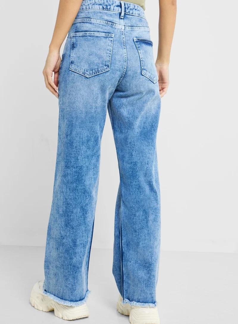 Ginger Acid Wash Ripped Jeans