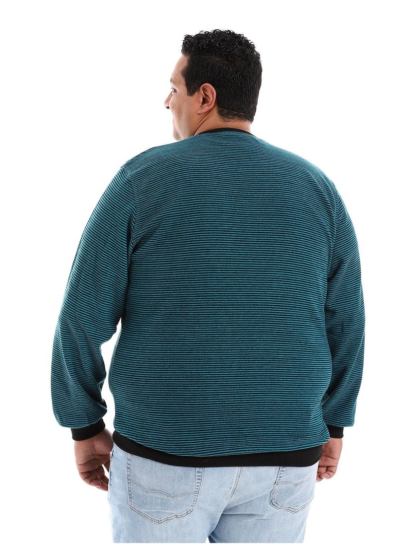 Caesar MensBig Size Stripped Sweat Shirt  - Image 4