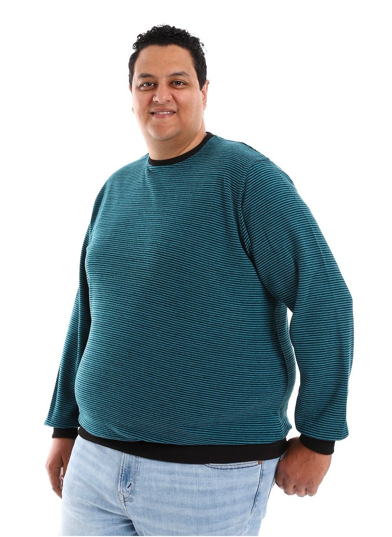 Caesar MensBig Size Stripped Sweat Shirt  - Image 2