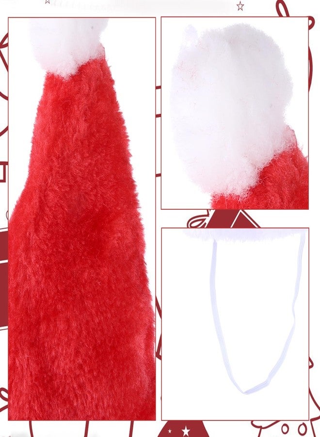 Apausvcm Christmas Cat Santa Hat and Scarf, Adjustable Santa Hat for Dog Red Knit Scarf with White Pompom Ball Winter Neck Warmer Scarves Cat Neck Costume Set for Cats and Small Dogs(39cm/15.4in) - Image 3