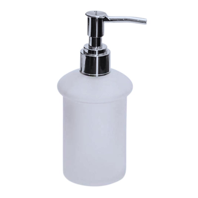 KI Stylish Glass Container Rust-Proof Soap Dispenser - 400ml Gel, Lotion, Shampoo, Conditioner, Soap Dispenser - Trendy Bathroom Accessory - Image 1