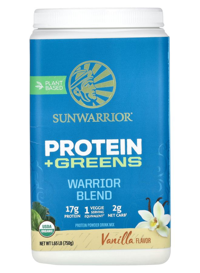 Sunwarrior Warrior Blend Protein + Greens Vanilla 1.65 lb (750 g) - Image 1