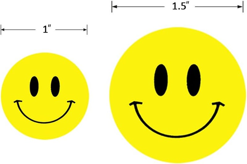 Hcode Happy Face Paper Stickers, 1 Inch Yellow, 500 Pieces per Roll, Permanent Adhesive, for Teachers, Parties, Rewards, Kids - Image 5