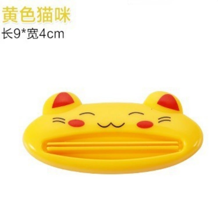 Cartoon Animal Toothpaste Squeezer Creative Home Beauty Supplies Face Wash Milk Squeezer Toothpaste Clip Home Use Tools Yellow kitten/2000 box 