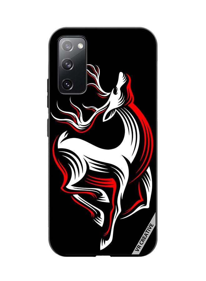 VR CREATIVE Protective Case Cover For Samsung Galaxy S20 FE 5G Deer On A Black Design Multicolour - Image 1
