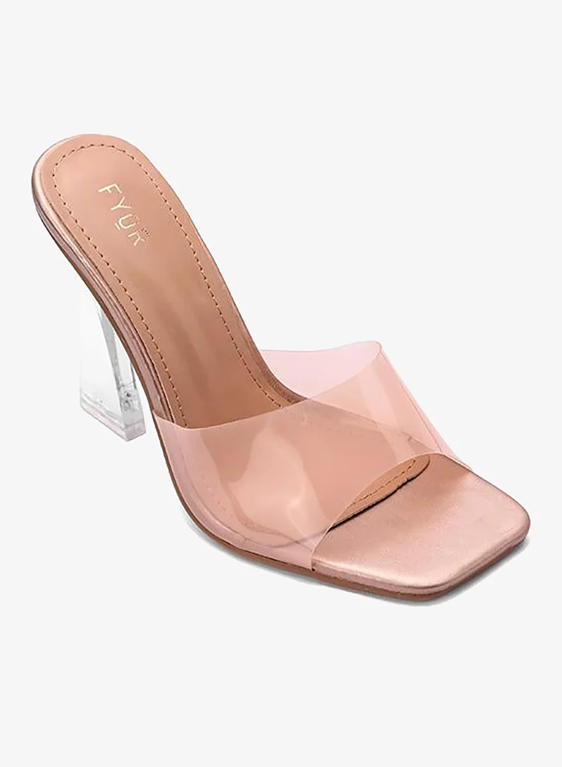 FYOR Transparent Strap Block Mules KS 01