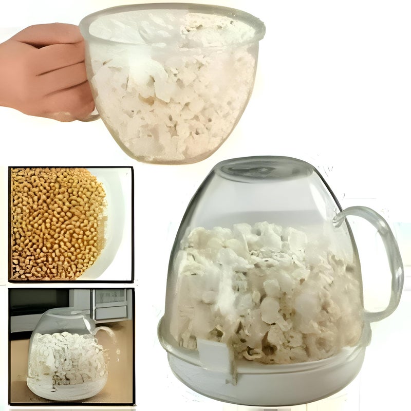 Quick Popcorn Maker - Compact reusable plastic device with handle and lid, heats up in seconds for fresh popcorn in 60 seconds, ideal for families and movie nights. - Image 5