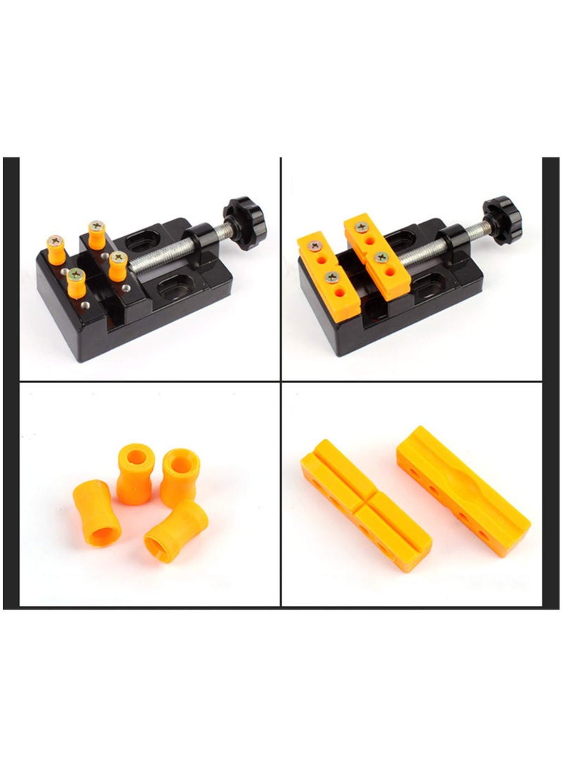 SOLARAE Universal Mini Drill Press Vise Clamp, Flat Tabletop Clamp Drill Press Vise Tools, 57mm for Model Resin Jewelry Walnut Amber Beeswax Nut, Watch Repairing, DIY Sculpture Craft Carving Bed Tool - Image 3