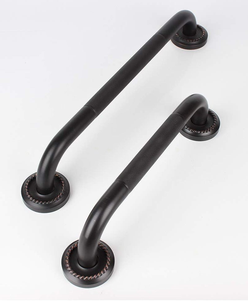 700BRASS 16-Inch Grab Bar Featuring Anti-Slip Handrail, Solid Brass, Oil Rubbed Bronze, Heavy-Duty Construction Armrest, Bathroom Bathtube Shower Safety Rail - Image 3