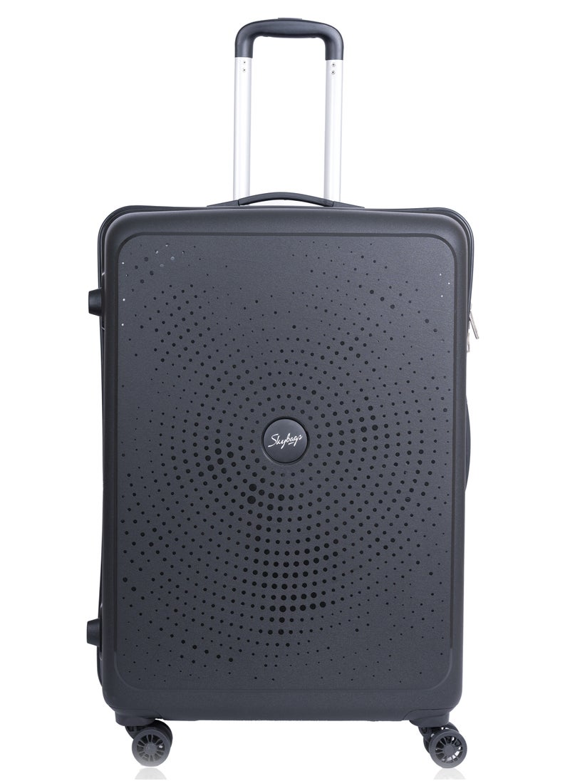 Skybags - ZAP Checked Luggage Trolley| Hardcase Polypropylene Material| 3-Digit Combination Lock | 360° Degree Wheel Rotation| Large-28 Inch- Black - Image 1