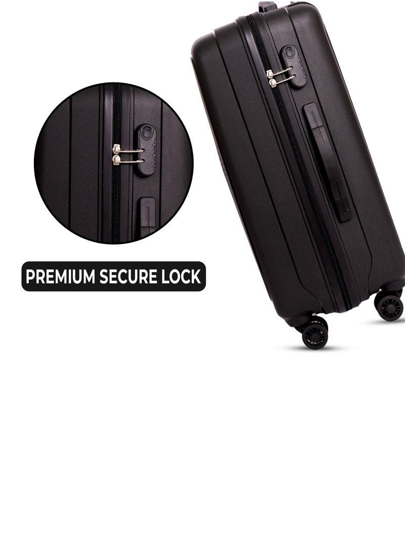 Skybags - ZAP Checked Luggage Trolley| Hardcase Polypropylene Material| 3-Digit Combination Lock | 360° Degree Wheel Rotation| Large-28 Inch- Black - Image 1