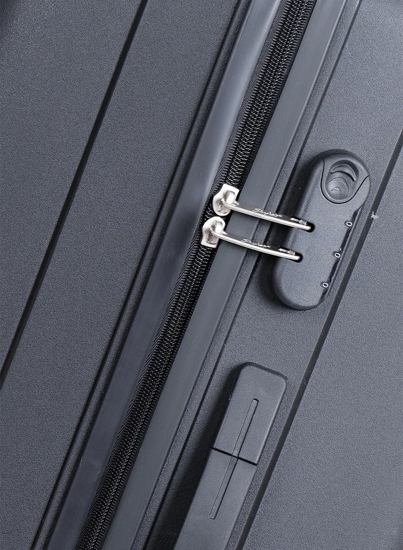 Skybags ZAP Checked Luggage Trolley| Hardcase Polypropylene Material| 3-Digit Combination Lock | 360° Degree Wheel Rotation| Large-28 Inch- Black