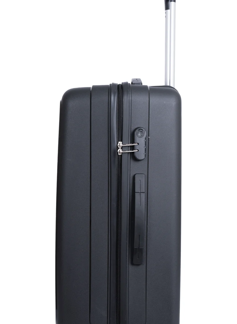 Skybags ZAP Checked Luggage Trolley| Hardcase Polypropylene Material| 3-Digit Combination Lock | 360° Degree Wheel Rotation| Large-28 Inch- Black