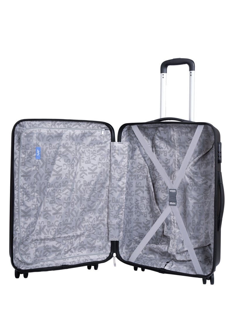 Skybags - ZAP Checked Luggage Trolley| Hardcase Polypropylene Material| 3-Digit Combination Lock | 360° Degree Wheel Rotation| Large-28 Inch- Black - Image 1