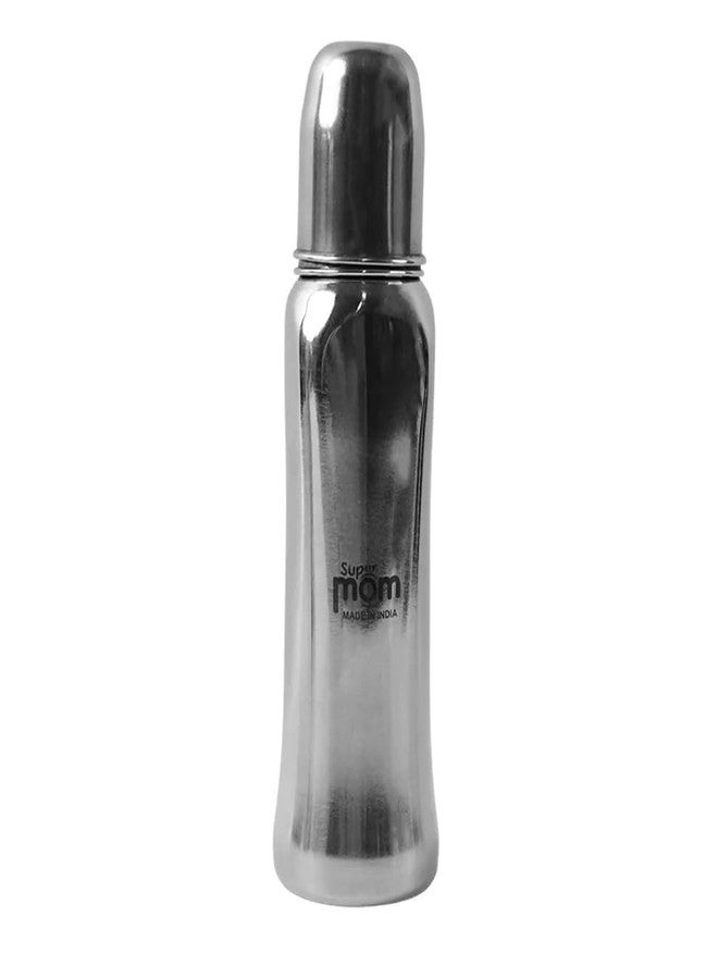 SUPERMOM Stainless Steel Feeding Bottle 250ml - Safe & Durable Baby Milk Feeding Bottle with Leak-Proof Design, BPA-Free, Easy to Clean, Lightweight & Portable for Infants & Toddlers (Pack of 1) - Image 2