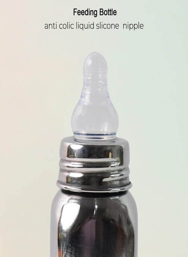 SUPERMOM Stainless Steel Feeding Bottle 250ml - Safe & Durable Baby Milk Feeding Bottle with Leak-Proof Design, BPA-Free, Easy to Clean, Lightweight & Portable for Infants & Toddlers (Pack of 1) - Image 5